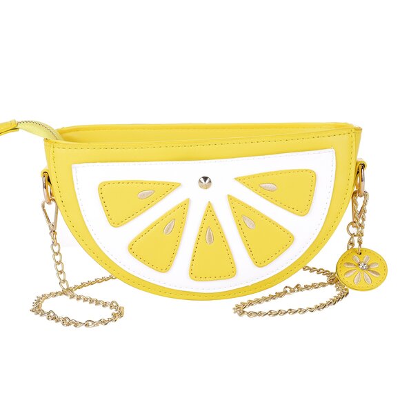 Handbags - 8086 Fruit Shape Handbag PU Crossbody Metal Chain Shoulder Bag Adjustable